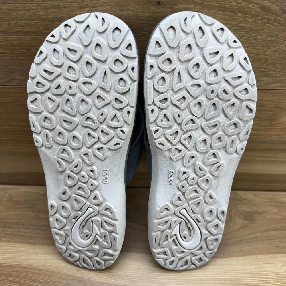Olukai Ohana Gray Flip Flops Mens 13 EU 46 Sandals Slip On Vacation Pool Travel